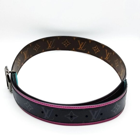 Authentic Louis Vuitton Belt M0115 Black Browns Monogram Eclipse mn441-121225 - Picture 4 of 9